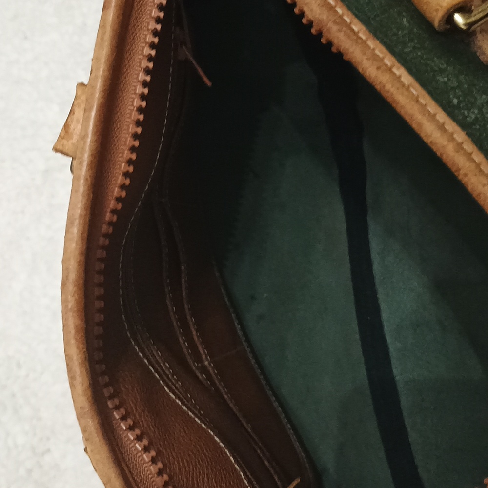 Dooney & Bourke Green and Tan Satchel Structured Design - Picture 7 of 7